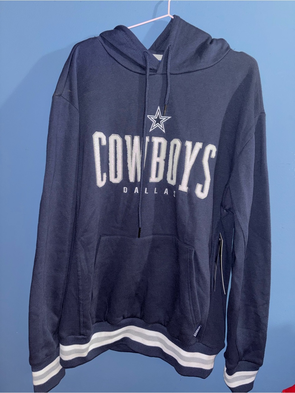 NFL Dallas Cowboys Navy Crewneck Hoodie with White Trim